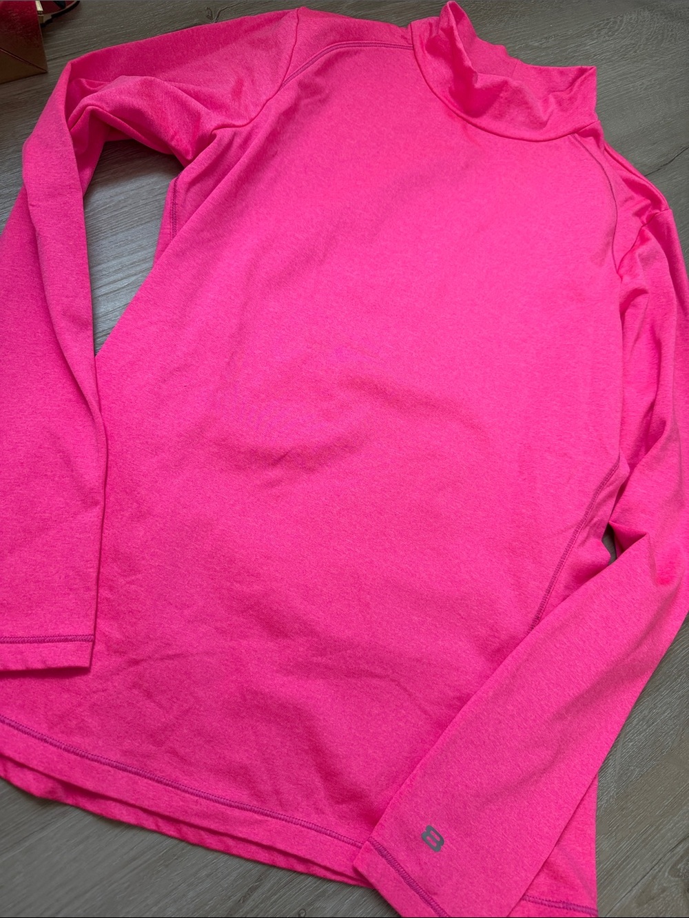 Athletic Long Sleeve Mock Neck Tee - Hot Pink